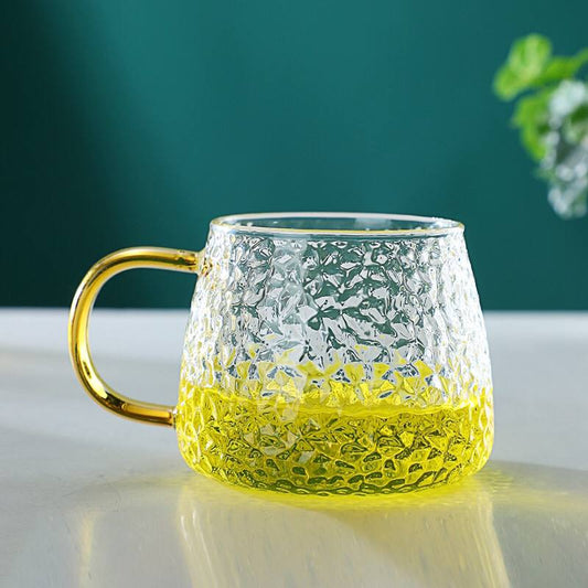 textured glass mug